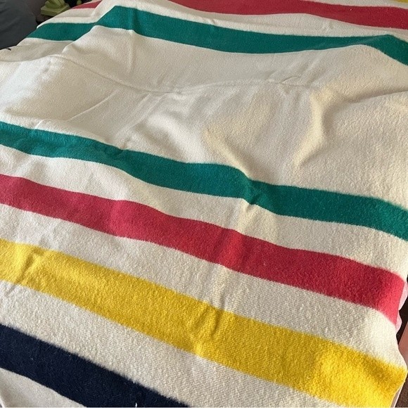 None Bedding Vintage Wool Blanket Hudsons Bay Earlys Witney Point